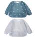 Little Dimsum Long Sleeves Toddler Weaning Bibs |Sleeved Baby Waterproof Feeding Coverall Set | Catching Food & Wipe Clean 6-36 Months (Flower Sets)