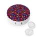 Color Cartoon Glasses Round Case For Contact Lens Kit Storage Box with Mirror Printed