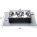 XKX Elevated Dog Bowls for Small Dogs and Cats - Stainless Steel Bowls with Stand and Silicone Mat - Raised Feeder for Puppies and Kittens - Black - Buy Online on GoSupps.com