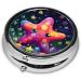Cute Glitter Starfish Portable Pill Box | Mini 3-Compartment Metal Case for Travel | Hinged Design for Small Pills - Shop Now - Buy Online on GoSupps.com