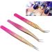 Premium Nail Strass Picking Tweezers Set - 3 Professional Nail Art Tweezers with Color Gradient Straight & Curved Stainless Steel Tips for Manicure & Rhinestones - Buy Online on GoSupps.com