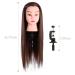 Shop Brown Training Hairdressing Head - Exercise Mannequin with Free Clamp Holder | International Shipping Available - Buy Online on GoSupps.com
