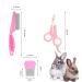 Dxary Rabbit Brush Set - Pet Comb Nail Clippers & Massage Glove for Rabbits Hamsters & Guinea Pigs (Pink) - International Shipping - Buy Online on GoSupps.com