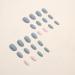24pcs Short Coffin False Nails Grey Blue Glitter Sequins Press on Nails - Removable Glue-on Fake Nails for Women & Girls | Nail Art Accessories 0266Y37 - Buy Online on GoSupps.com