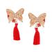 ibasenice 1 Pair Japanese-style Hairpin Tassels Barrettes Party Hair Clip Girl Barrettes Clip Kids Hair Side Clip Chinese New Year Hair Clips New Year Bobby Pin Filler Child Hanfu