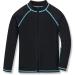 TSLA Kids Long-Sleeved Rashguard with Zipper - UV Protection Quick-Dry Swim Shirts for Boys & Girls Ages 4 | Black & Sky Blue - Buy Online on GoSupps.com
