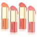 JunKuJK 4PCS Liquid Blush Soft Cream Face Blush Moisturizing Matte Blendable Blush Stick Makeup Set for Cheeks & Lip & Eye