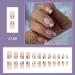 Square Press on Fake Nails 24Pcs Nude Glossy Flower Design - Full Cover Stick on Nails for Women & Girls - Buy Online on GoSupps.com