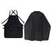 King Midas Barber Cape and Apron - Polyester Cotton Hair Cutting Cape and Barber Apron All Black