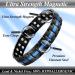 Vicmag Men Magnetic Bracelet | Titanium Steel Double Row 3500 Gauss Wristband | Adjustable with Gift Box | Black Blue Line - Buy Online on GoSupps.com