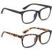 COOLOO Blue Light Blocking Glasses Gaming Computer Glasses Anti Glare Headache Eyes Strain Glasses with Blue Light Filter Super Light Weight Fashion 15-black+tortoise