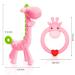 SHARE&CARE BPA Free Silicone Giraffe Baby Teether Toy Set - Pain Relief for Infant Sore Gums, 2 Teething Toys with Storage Case for Baby Shower Gift (Pink) - Buy Online on GoSupps.com