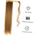 Beatifufu Curly Wig Ponytail Tails Hair Extensions Long Hair Extension Brown Wavy Hairpiece Hair Barrettes for Women Ponytail Hairpiece Hair Miss High Temperature Wire Real Hair Extend 60X12cm Picture 4 - Buy Online on GoSupps.com