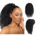 Afro kinky confused wig curly clip in ponytail lured shaft hair wig with cord strain hair extension for african (black/approx. 35cm) vd059a approx. 35cm 1b black