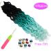 Ouyafei 20 Wavy Faux Locs Braids Crochet Hair 5-Pack - Ombre Green Goddess Locs Synthetic Extensions | 1B/Green/Light Green - 500g Lot - Buy Online on GoSupps.com