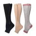 Compression socks with zipper calf compression socks nylon high open toe compression stockings breathable compression calf bandage for men and women running (XXL)