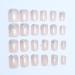 Buy 24pcs Glitter Powder Press on Nails - Short Square False Nails with Silver White French Tip - Full Cover Acrylic Nails for Women & Girls - Buy Online on GoSupps.com