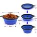 Slson 2-Piece Foldable Travel Dog Bowl Set - 350ml Blue & Red Pet Water & Feed Bowls with Carabiners for Dogs & Cats - Buy Online on GoSupps.com