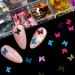 Butterfly Nail Art Glitter Sequin Kit - 2 Boxes with Tweezers for Stunning Manicure Decor | Fluorescent All-Tailed Design - Buy Online on GoSupps.com