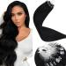 Laavoo black micro ring extensions real hair remy hair real hair extensions micro loop 1g/s micro hair extension real hair 35cm #1 black 50g 40 cm 3.11micro #1