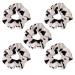 Elastic hair hair tie cow pattern hair tendril arc elastic cords ponytail hair ring ties for girls (white black)