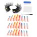 minkissy 1 Set Eyelash Manicure Set Natural False Lashes Pesta as Postizas Fluffy False Lashes Fake Nails Tips Faux Eyelashes Detachable Fake Nails Women False Eyelashes Miss Cross