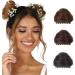 Cat Ears Hair Donut Chignon Claw Clip in Messy Hair Bun Space Bun Hair Pieces Cat Ears Bun Hair Extensions Wig Accessory Ponytail Hairpieces for Women Girls (Brown Black) Brown Dark - Buy Online on GoSupps.com