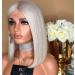 Buy BGHJUE N White Bob Straight Synthetic Wig - 50% Human Hair Left Side Parting for Women - International Shipping Available - Buy Online on GoSupps.com