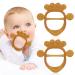 Vicloon bite toys baby 2PCs soft bite ring baby dental aid baby bbeisring bite ring made of silicone bpa free soothe wound for babies from 3+ months brown 2PCs brown