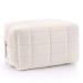 Checkered Cosmetic Bag Travel Toiletry Bag Organizer Cute Aesthetic Makeup Brushes Storage Bag Y2k Accessories Large Capacity for Women Girls White