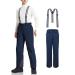AOLI RAY Men's Ski Pants Snowboard Pants Bib Pants Waterproof Lined Windproof Outdoor Pants with Removable Straps L Dark Blue