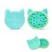 2 in 1 Makeup Brush Cleaning Mat Double-layer Silicone Cleaning Mat Makeup Brush Cleaning Pad Portable Silicone Pad Scrubber with Storage Layer for Cosmetic Brushes Washing Tool for Travel (Green)