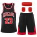 MetaParty basketball jersey children basketball jersey children 2 pieces basketball set children clothing sleeveless basketball jersey for young basketball shirt shorts black 140