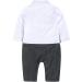AmzBarley Baby Boys Gentlemans Tuxedo Romper Suit | Long/Short Sleeve Shirt, Pants, Vest, Bowtie | Black | 6-12 Months - Buy Online on GoSupps.com