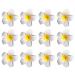 12PCS Women Girls 2.36 Hawaiian Hawaii Bohemia Style Plumeria Foam Flower Hair Clips Decoration Hair Barrette Hairpin For Bridal Wedding Party Beach Holiday (Yellow)