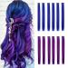 Snoblass 12 Packs Colored Clip in Hair Extensions ,21'' Colorful Straight Hair Extensions Clip in for Women Party Christmas Birthday party (Blue & Dark Purple) Blue and Dark Purple