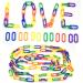 Esme 100 Pieces Plastic C-Clips Hooks Chain Links Rainbow C-Links Children's Learning Toys Small Pet Rat Parrot Bird Toy Cage - Buy Online on GoSupps.com