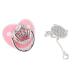 Bling Baby Pacifier Crown - Soft Silicone & Safe for 6-18 Months | Oral Development & Chain Clip (Pink) - Buy Online on GoSupps.com