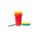 Take & Toss Straw Cups 10 Oz - 4 Pack Neon Rainbow