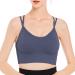 Riou Women's Sports Bras | Cross-Back Padded Crop Bustiers for Yoga & Fitness | Low-Impact Workout Bras in Small Blue - Buy Online on GoSupps.com