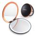 Kostlich Travel Makeup Mirror with Lights  1x/7x Magnifying Compact Mirror 4.7 Inch  Folding  Rechargeable Handheld 2-Sided Pocket Mirror  Portable for Handbag Purse (Black)