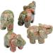 Mookaitedecor Set of 5 Natural Healing Crystal Elephant Ornaments - Good Luck Elephant Statues for Home D cor - 1.5 Inches - Purple, Blue, Brown, Green, Red - Buy Online on GoSupps.com