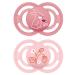 Mam Perfect Schnuller in a set of 2 for healthy dental and jaw development baby pacifier from sustainable & organic-renewable materials with pacifier box 16+ months rabbit / flower 16+ / silicone / day base / flower
