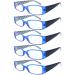 Eyekepper 5-Pack Spring Hinges Polka Dots Patterned Temples Reading Glasses Readers Women Blue +1.25 +1.25 5-blue All Clear Lens