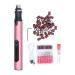 Pedicure Polishing Shape Tools Low Noise File Machine Compact Electric Nail Drill Set with Sanding Bands for Gel for Home Salon Use for Cuticle