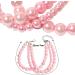 Bohue Dog Necklace Fancy 3 Rows Pearl Pink Necklace Pet Pearl Necklace Cute Pet Collar Pearls Charms Cat and Dog Jewelry Pet Costume Accessories - Buy Online on GoSupps.com
