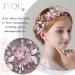 IYOU Flower Girl Headband Pink Floral Headpiece Pearl Leafs Commmunion Hair Vines Bridal Wedding Hair Accessories for Girls - Buy Online on GoSupps.com