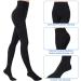 Evolyline 20-30 mmHg Compression Tights for Women & Men - Closed Toe Pantyhose for Varicose Veins & Edema - Black - Buy Online on GoSupps.com