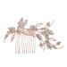 Angoily Bridal Comb Barrettes for Women Bridal Headpiece Hair Gems for Women Laundry Dispenser Wedding Headdresss Yellow Barrette Gold Tiara Simple Bridesmaid Hair up Zinc Alloy