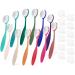 Yoseng 12 pcs Colored Ink Blending Brushes with dust Cover for Card Making,Craft Broad Application Assortment Paper Crafter Color Code Handle (Brush Head Size 0.85 Inches)